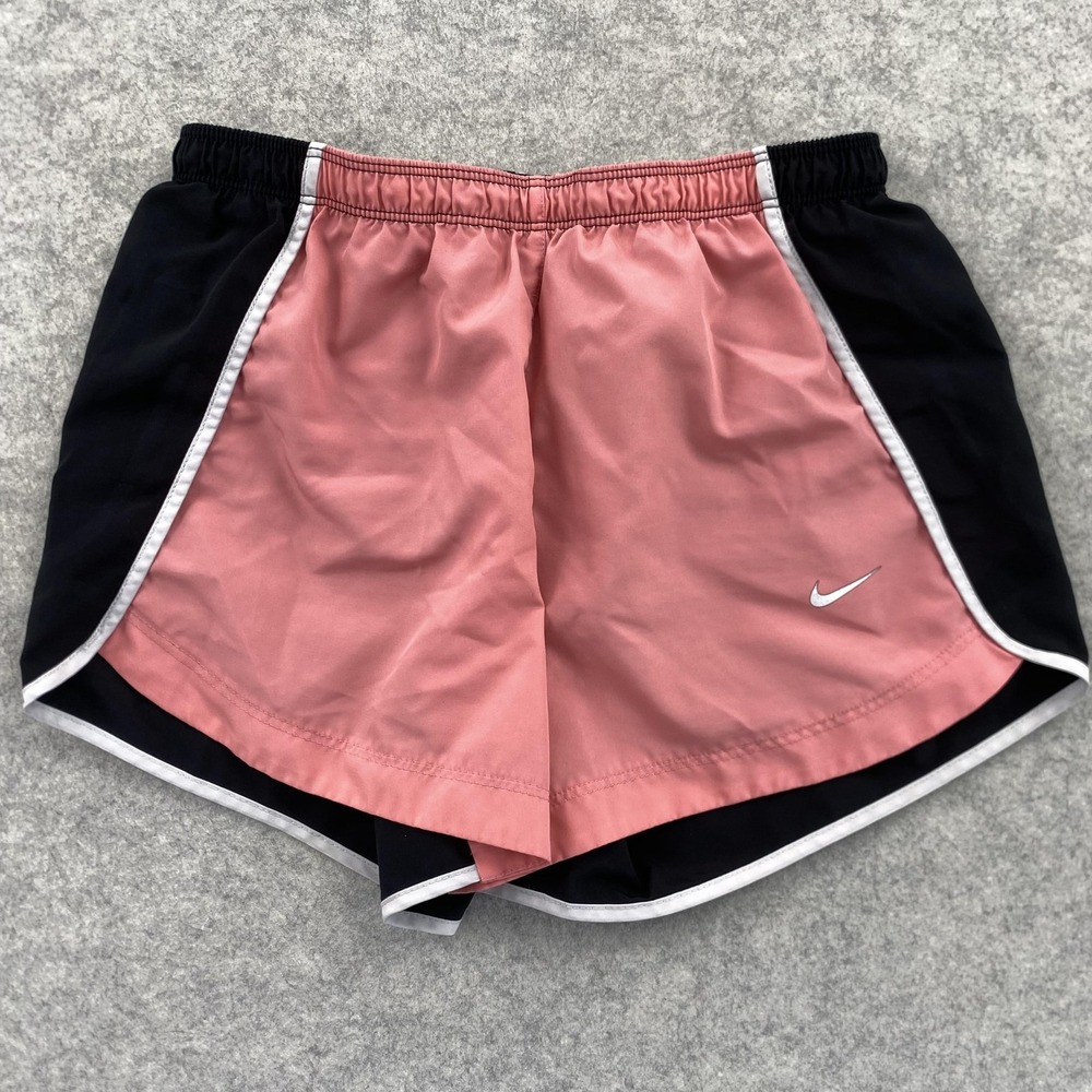 Nike Dri-FIT Shorts Girls Large (24x4) Pink Black Running Athletic Lined